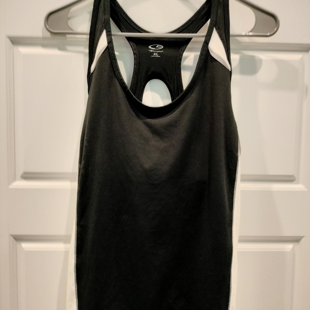 Champion Women's Black & White Racerback Athletic Top XL